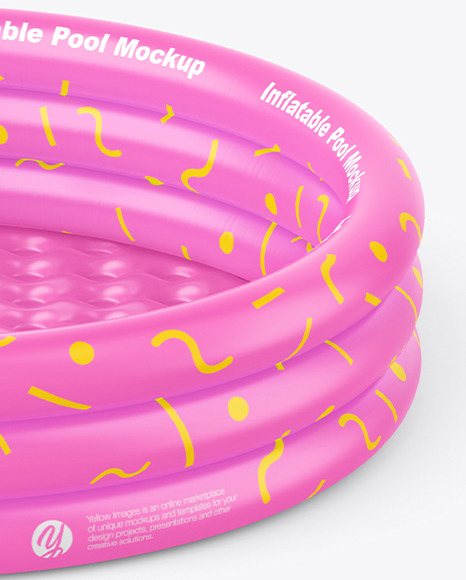 Inflatable 3-ring Pool w/ Inflatable Bottom Mockup - High Angle Shot