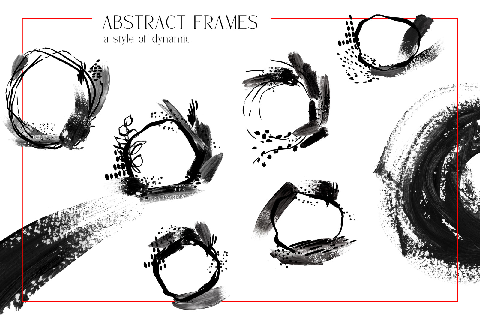 Black Friday sale templates, social media sale stickers, black brushstrokes, floral frames Black Friday sale templates, social media sale stickers, black brushstrokes, floral frames