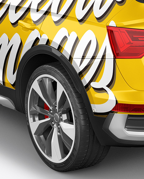 Crossover SUV Mockup – Back HalfSide View