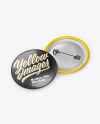 Two Glossy Button Pins Mockup