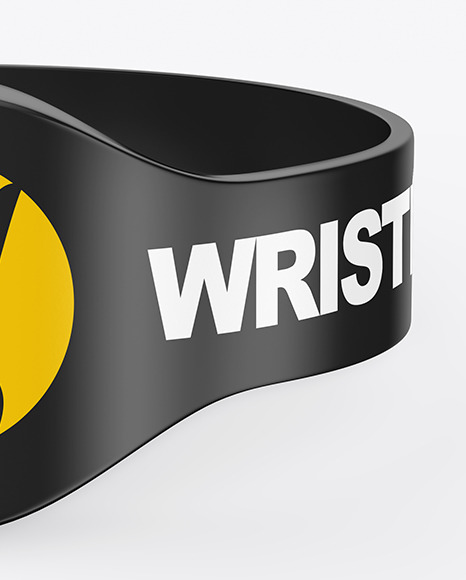 Glossy Silicone Wristband Mockup