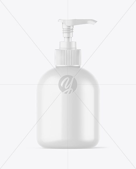 Glossy Sanitizer Bottle w/ Open Pump Mockup