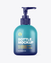 Glossy Sanitizer Bottle w/ Open Pump Mockup