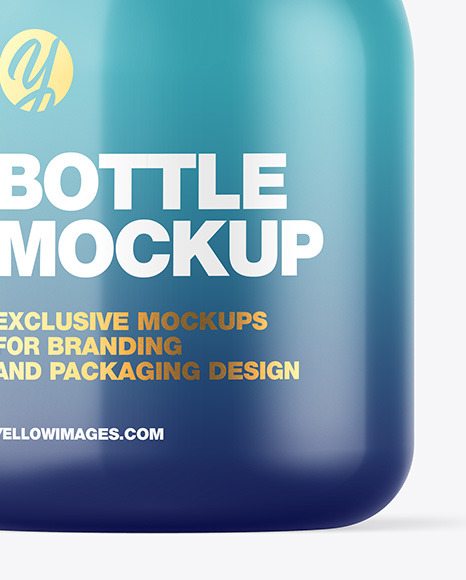 Glossy Sanitizer Bottle w/ Open Pump Mockup