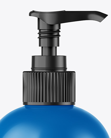 Glossy Sanitizer Bottle w/ Open Pump Mockup