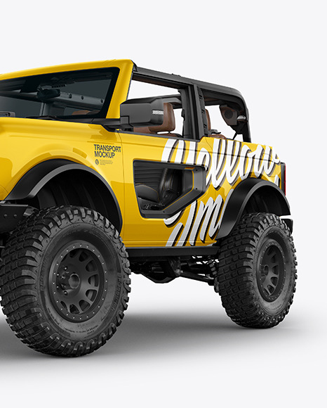 Off-Road SUV Open Roof Mockup - Half Side View (Hero Shot)