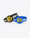 Two Matte Silicone Wristbands Mockup