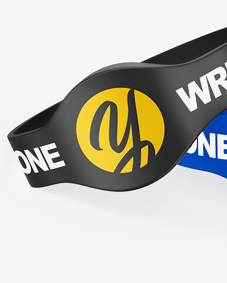 Two Matte Silicone Wristbands Mockup
