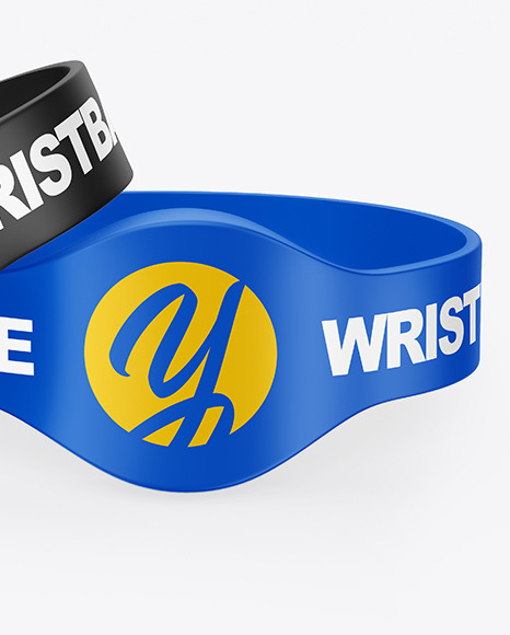 Two Matte Silicone Wristbands Mockup