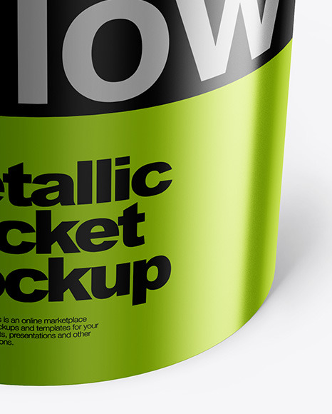 Metallic Bucket Mockup