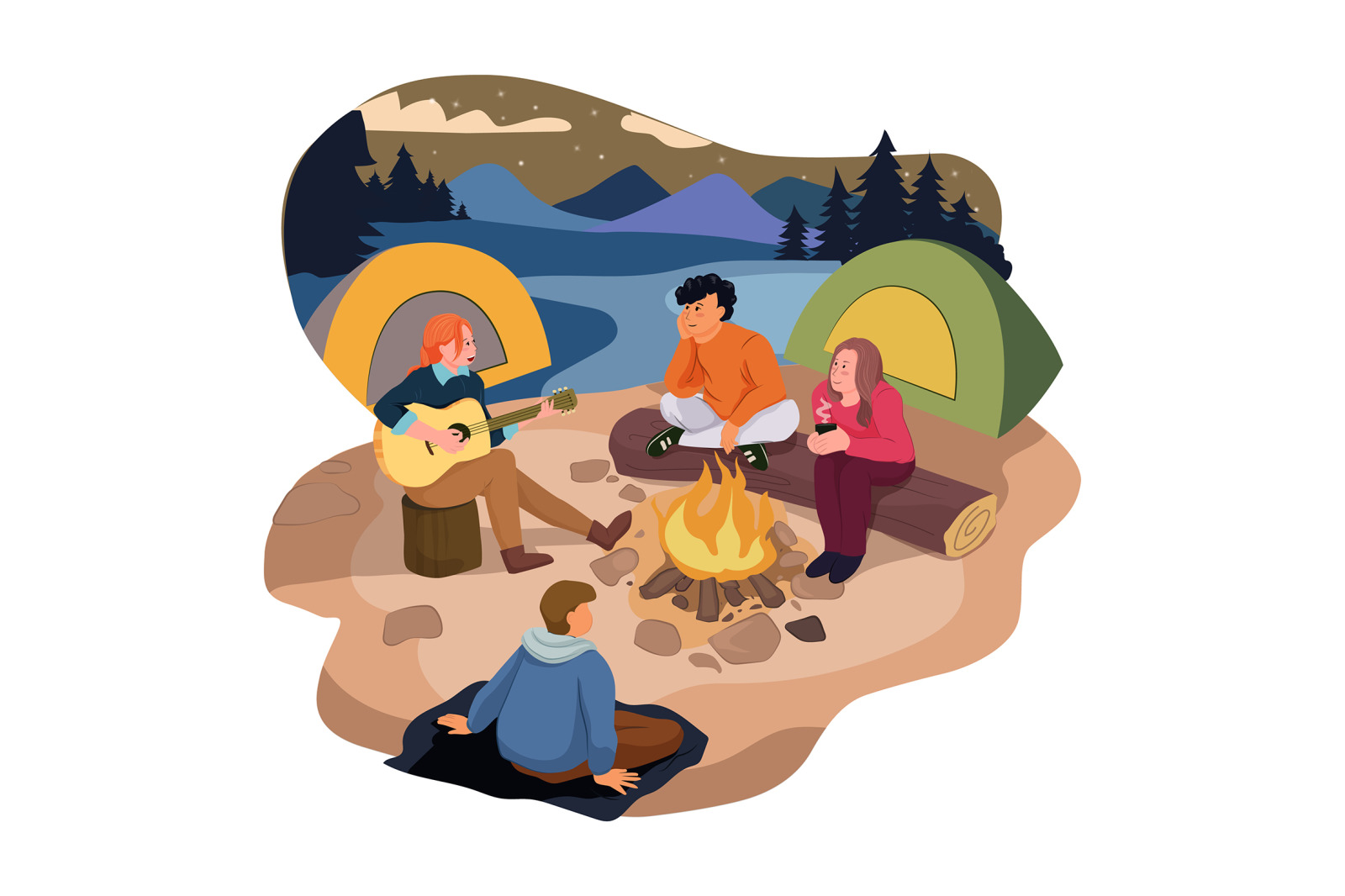 M165_Camping Scene Illustration Pack