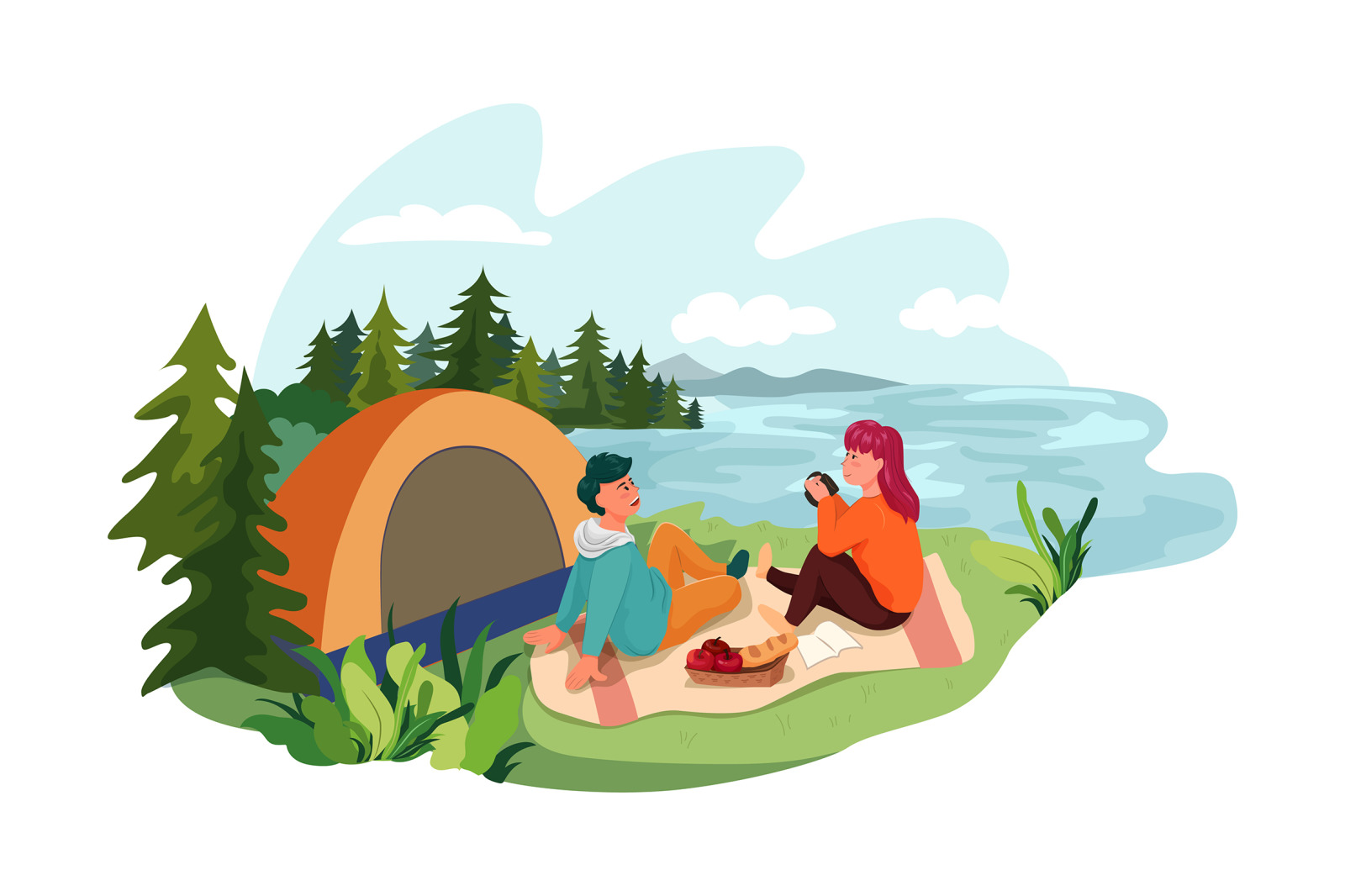 M165_Camping Scene Illustration Pack