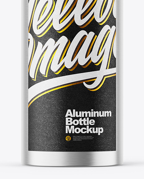 Brushed Metallic 120ml Aluminum Bottle w/ Screw Cap Mockup