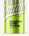 Brushed Metallic 120ml Aluminum Bottle w/ Screw Cap Mockup