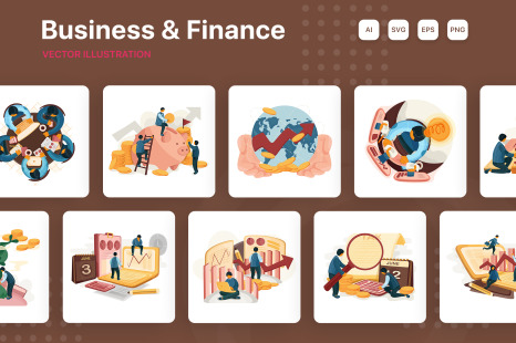 M161_Business Finance Illustrations - Progress charts