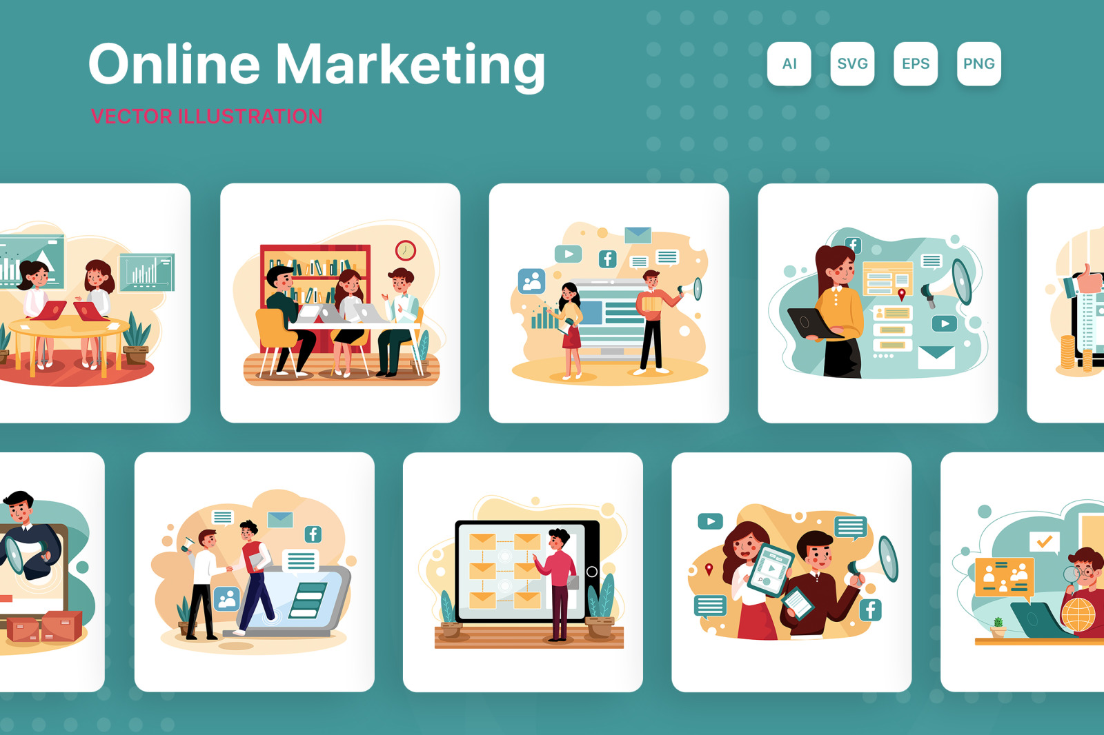 M168_ Online Marketing Illustrations