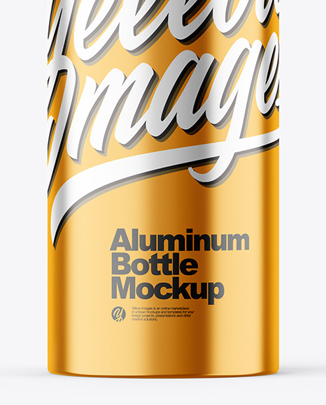 Metallic 120ml Aluminum Bottle w/ Screw Cap Mockup