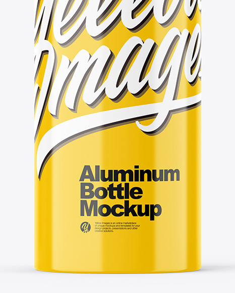 Glossy 120ml Aluminum Bottle w/ Screw Cap Mockup