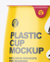 Glossy Plastic Medium Yoghurt Cup Packaging Mockup - Front View