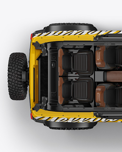 Off-Road SUV Open Roof Mockup - Top View