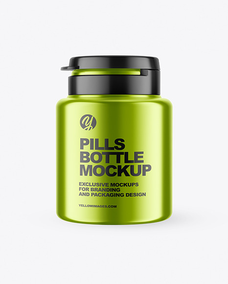 Metallic Pills Bottle Mockup - Metallic+Pills+Bottle+Mockup+Exclusive+Mockups