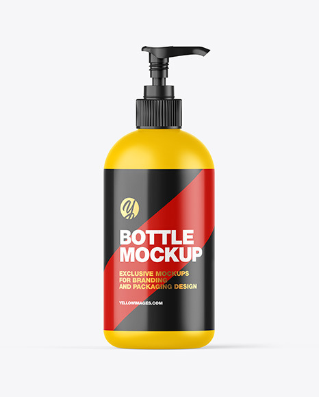 Matte Bottle w/ Open Pump Mockup