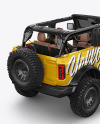 Off-Road SUV Open Roof Mockup - Back Half Side View