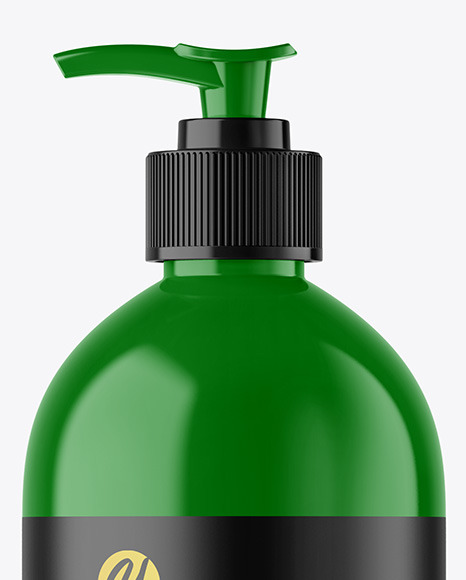 Glossy Cosmetic Bottle with Pump Mockup