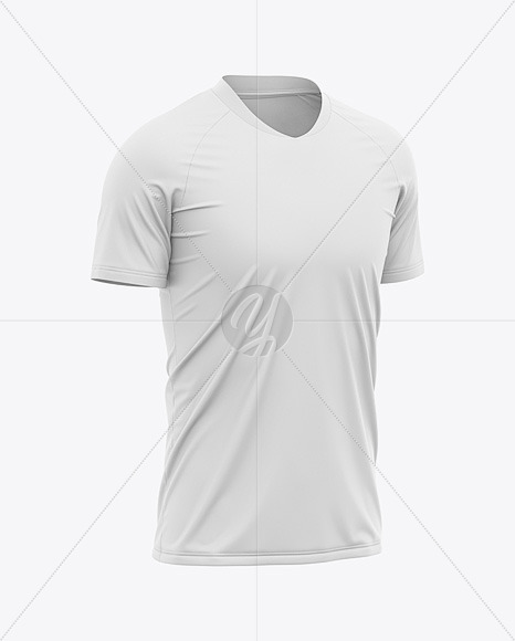 Men’s Raglan Soccer Jersey Mockup - Front Half-Side View