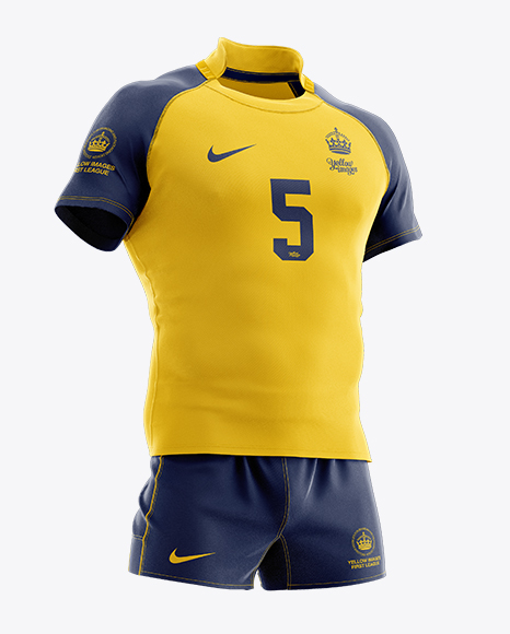 Men’s Full Rugby Kit HQ Mockup - Half Side View