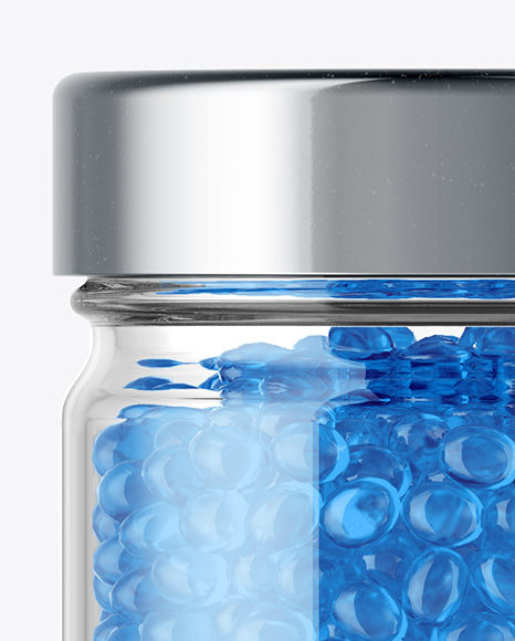 Glass Jar With Aroma Beads Mockup