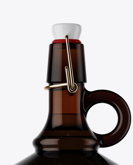 3L Amber Glass Bottle With Handle &amp; Clamp Lid Mockup