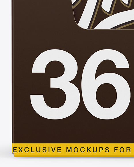 Closed 36x Sachets Box Mockup - Front View - Free Download Images High