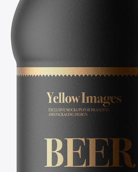 Black Ceramic Beer Bottle Mockup