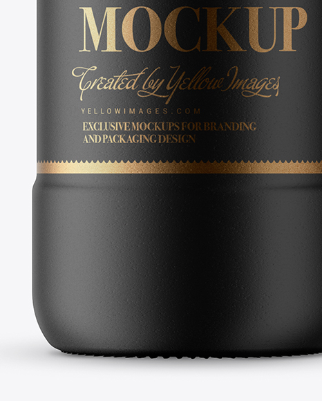 Black Ceramic Beer Bottle Mockup