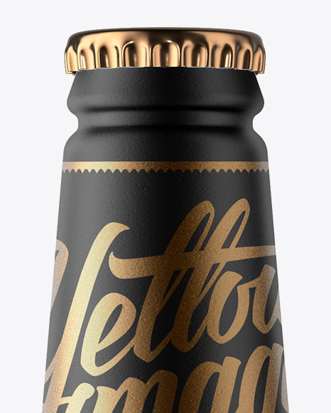 Black Ceramic Beer Bottle Mockup