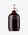 3L Clear Glass Red Wine Bottle With Handle & Clamp Lid Mockup