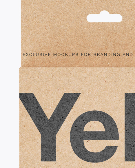 Kraft Paper Box with Hang Tab Mockup - Front View