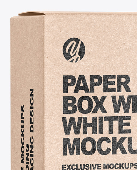 Kraft Paper Box with Rice Mockup