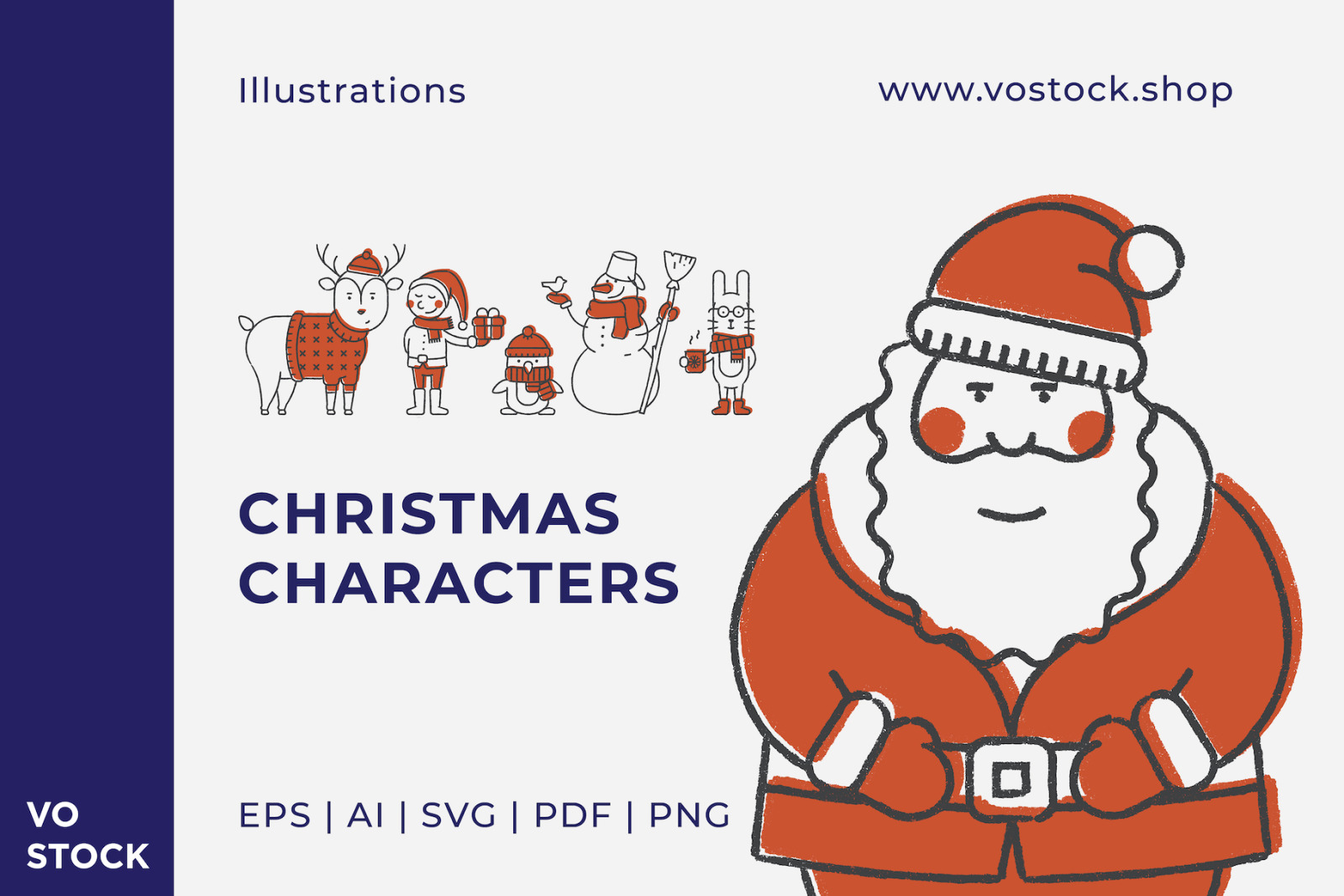 Christmas Characters Vector Illustrations Christmas Characters Vector Illustrations