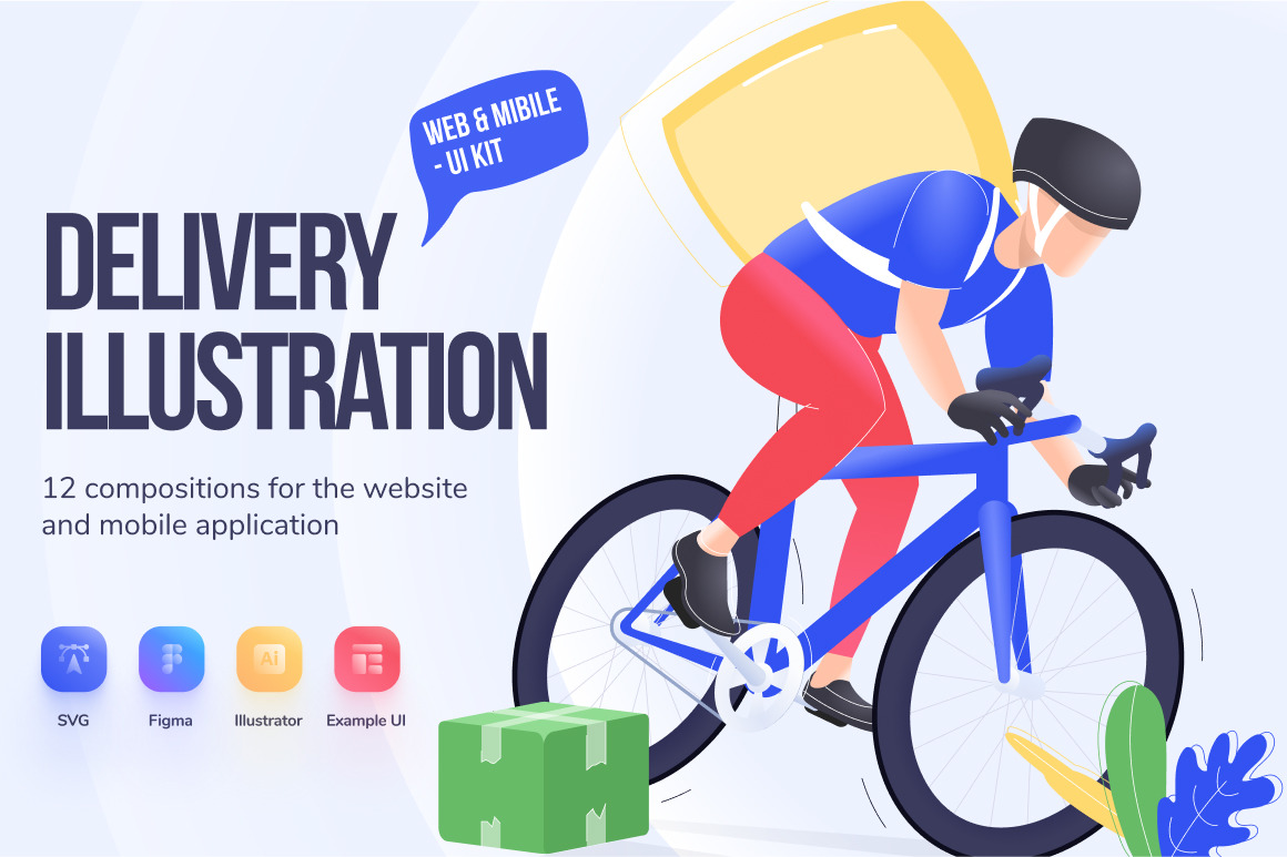 Delivery Illustration Pack / Web &amp; Mobile - UI Kit