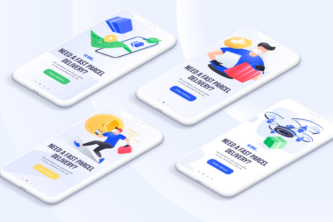 Delivery Illustration Pack / Web &amp; Mobile - UI Kit