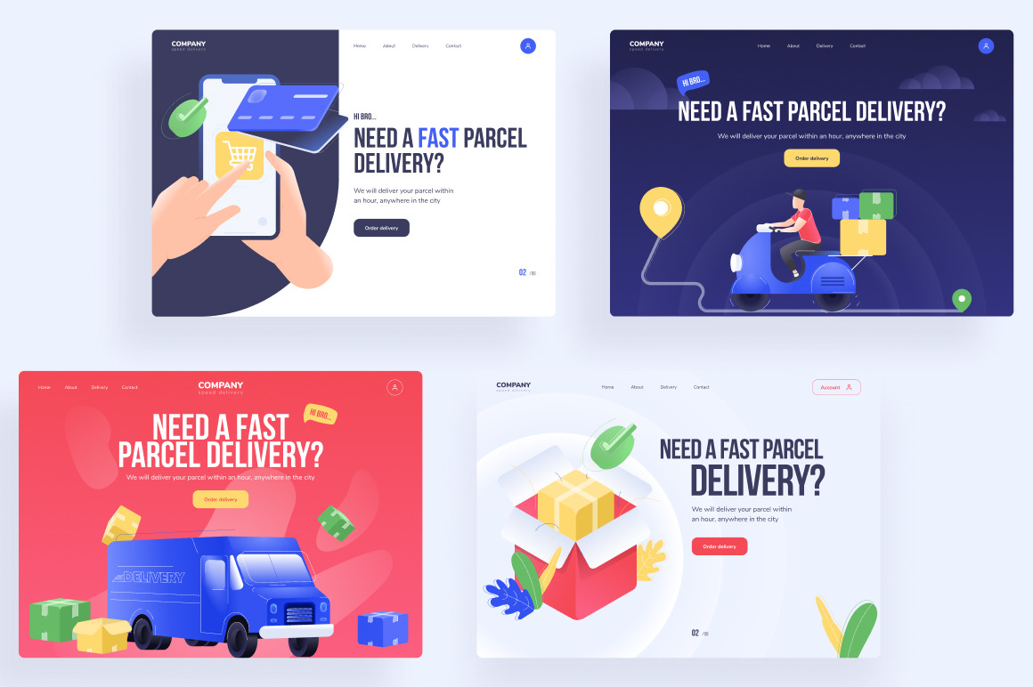 Delivery Illustration Pack / Web &amp; Mobile - UI Kit