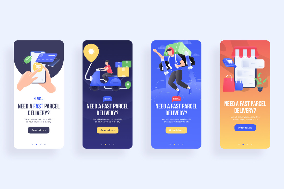 Delivery Illustration Pack / Web &amp; Mobile - UI Kit