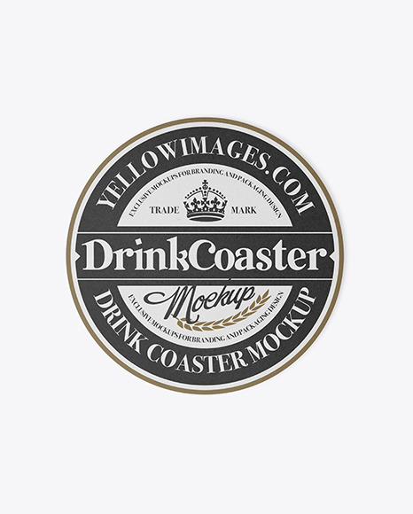 Mojito Cocktail w/ Coaster Mockup