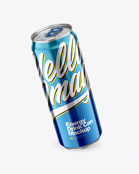 500ml Metallic Drink Can Mockup