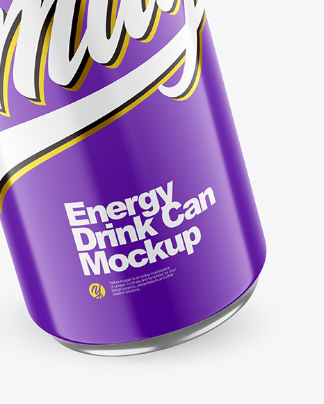 500ml Metallic Can With Glossy Finish Mockup