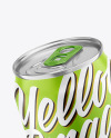 250ml Metallic Drink Can With Matte Finish Mockup