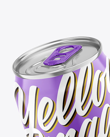 250ml Metallic Drink Can With Glossy Finish Mockup