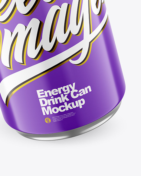 250ml Metallic Drink Can With Glossy Finish Mockup